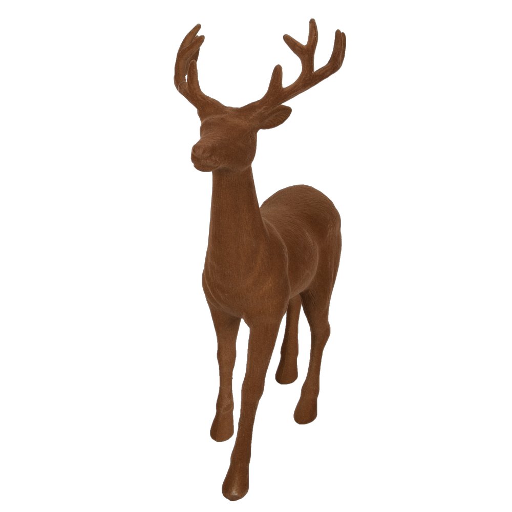 Hirsch beflockt stehend, 32 x 17 x 46 cm
