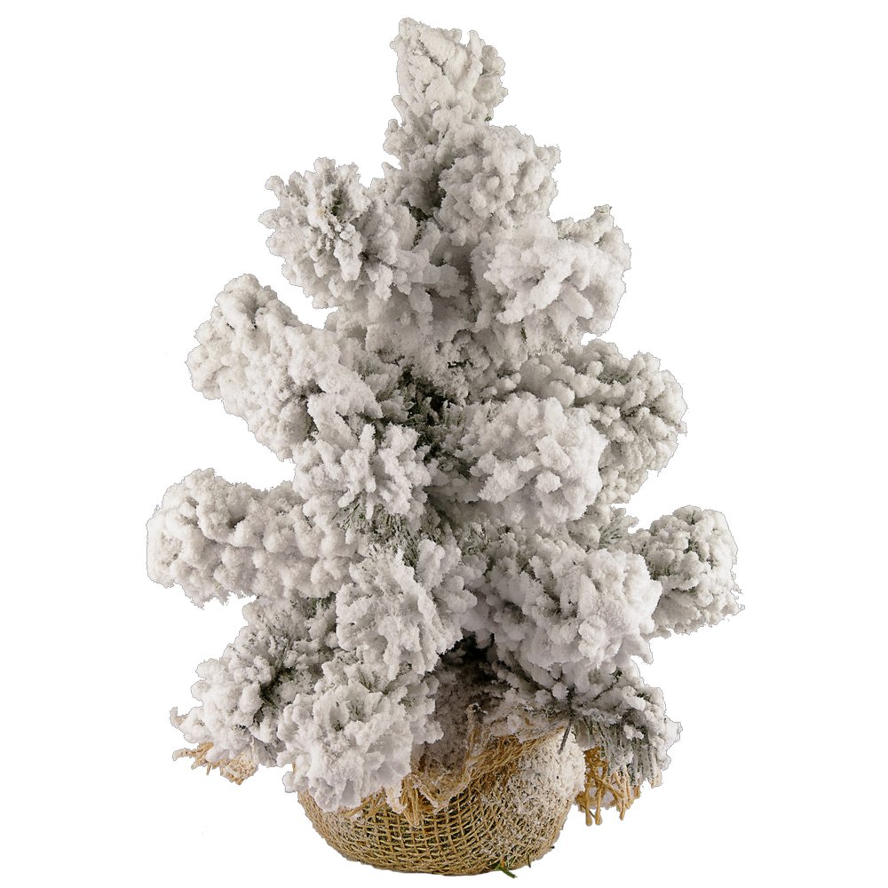 Tannenbaum im Jutesack beschneit, H 30 cm, Ø 24 cm