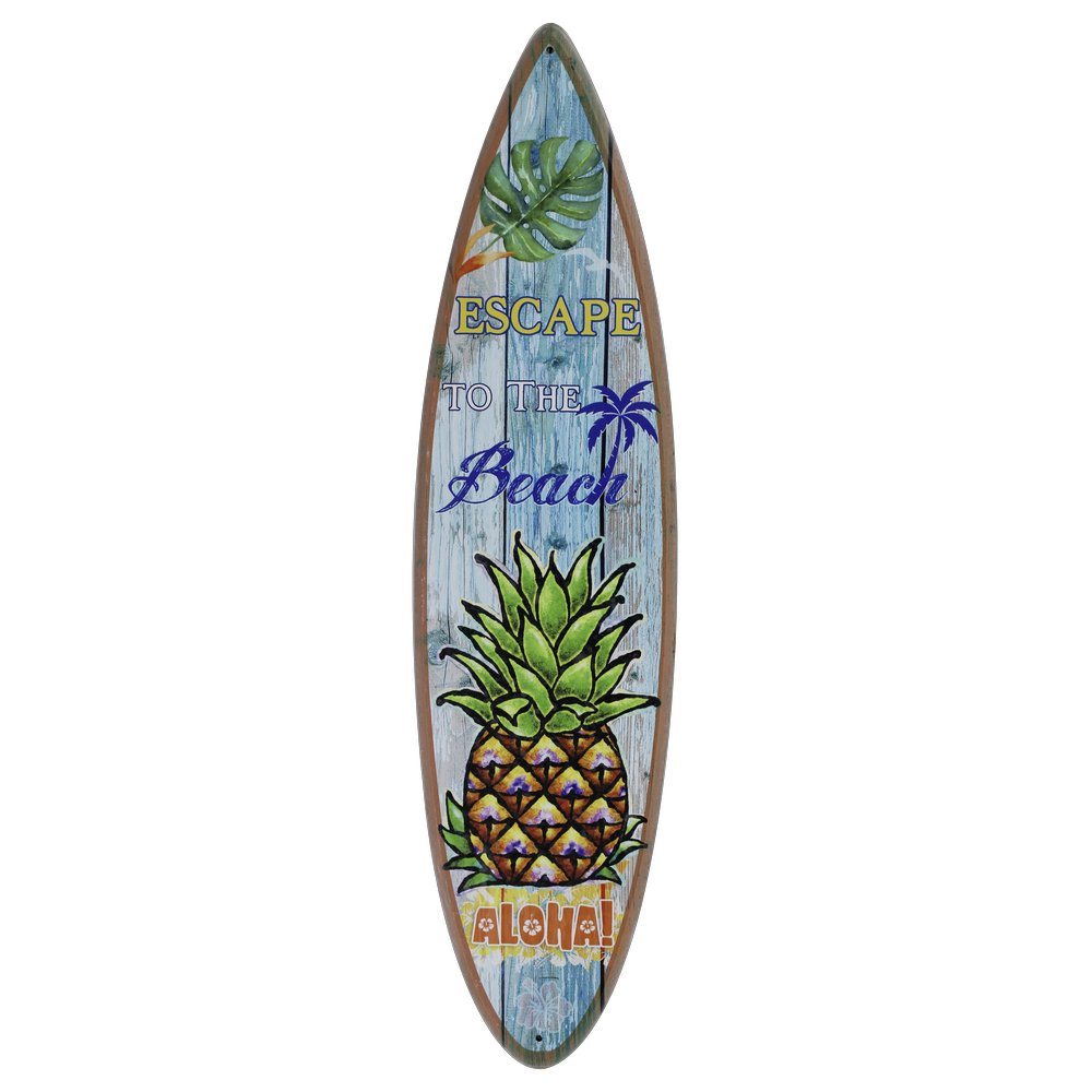 Surfbrett Ananas Beach mit Aufhängeöse, 20 x 78 cm