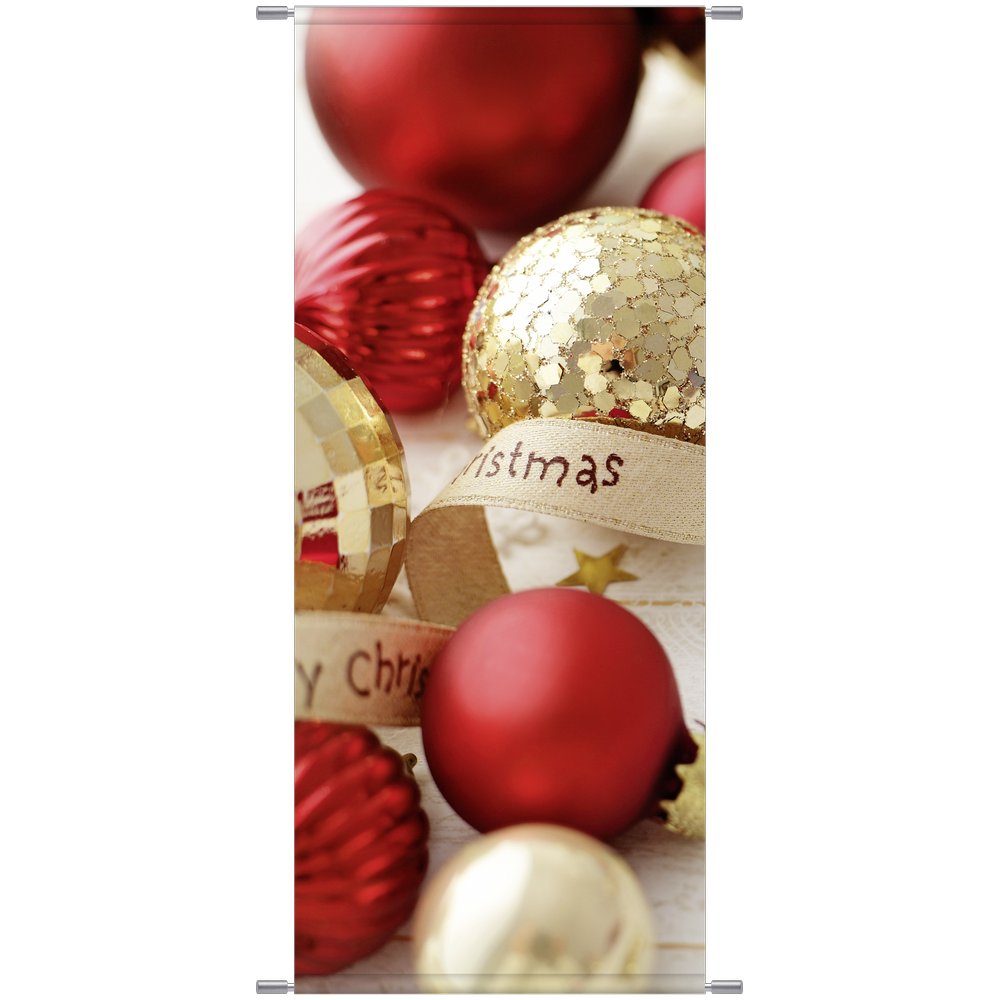 Banner Christmas-Kugeln, 75 x 180 cm