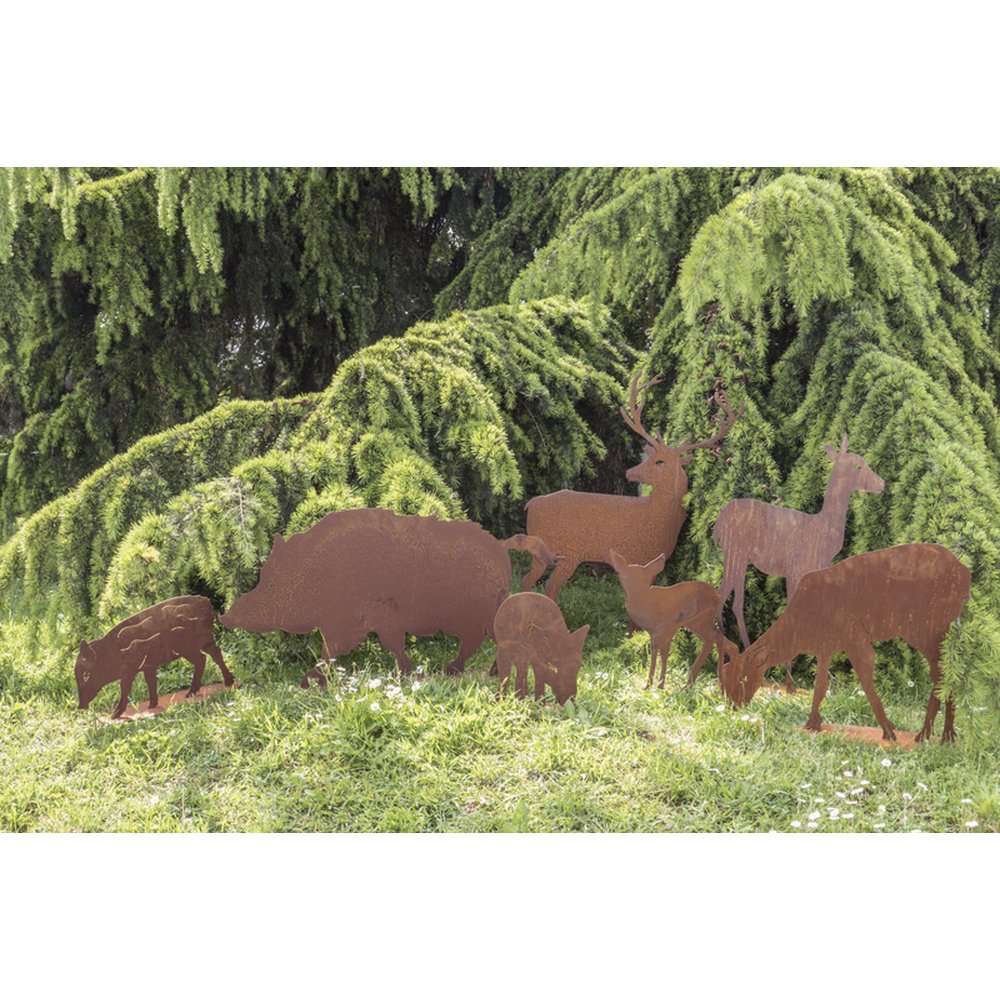 Frischlinge 2er Set Metall/Rosteffekt auf Platte, 45 x 30 cm / 25 x 30 cm