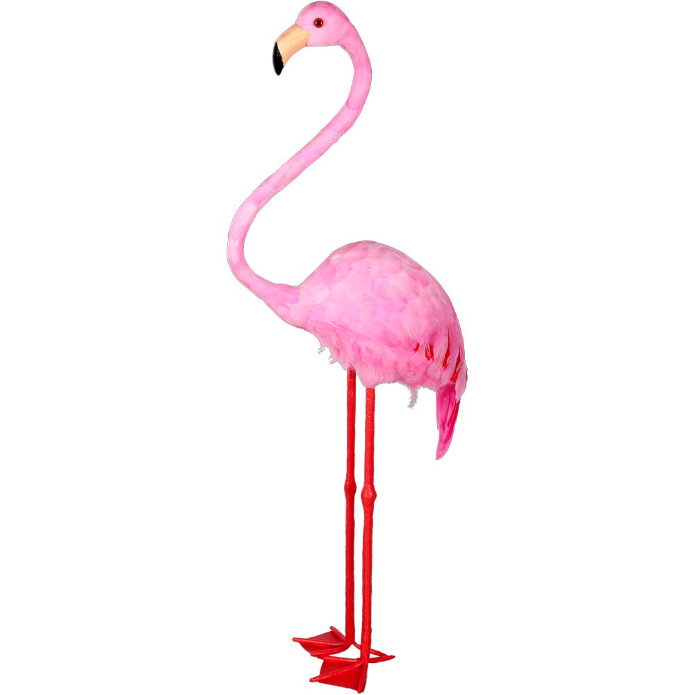 Flamingo Tierattrappe Kopf oben, 35 x 15 x 90 cm