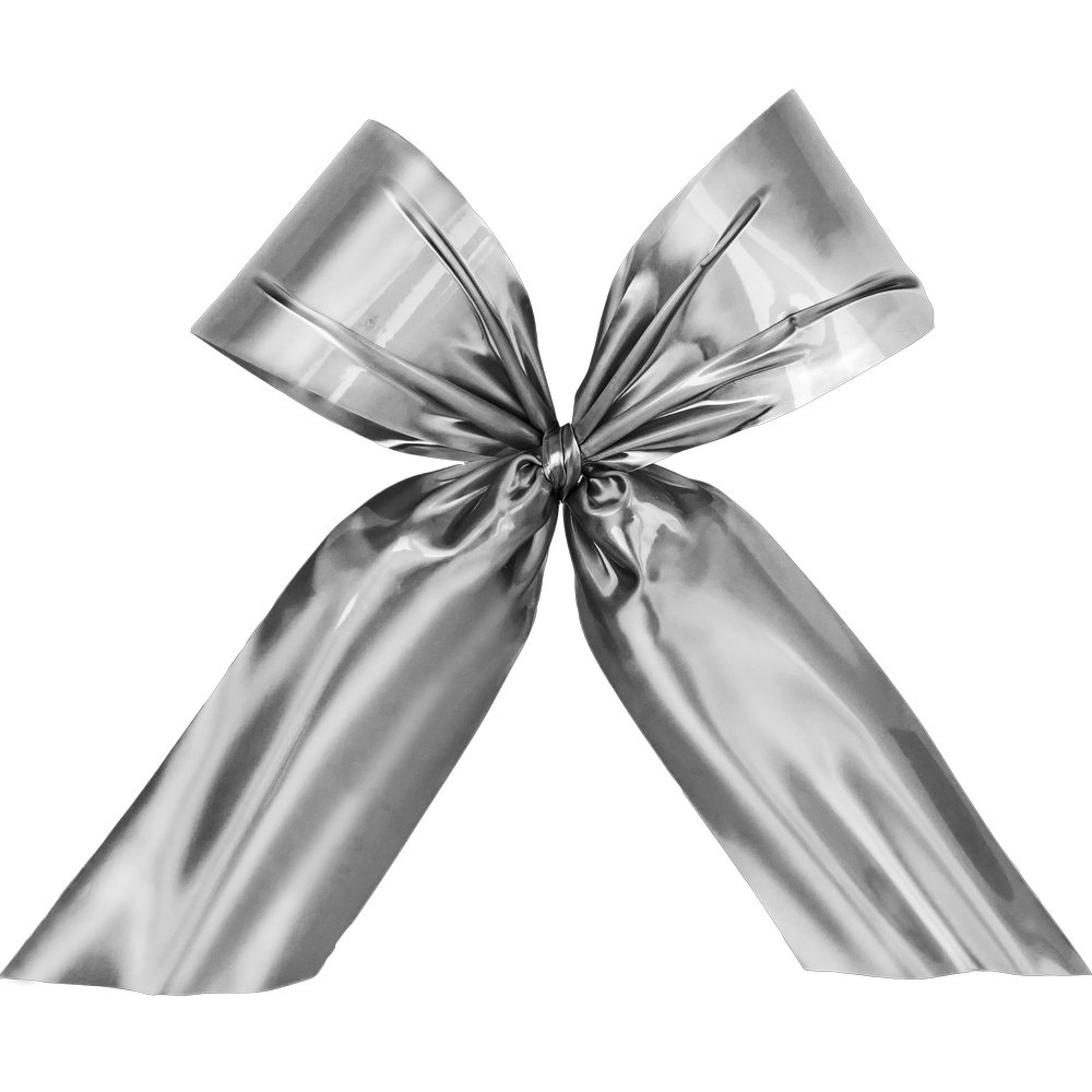 Schleife Gigant silber metallic, B100 x H70 cm