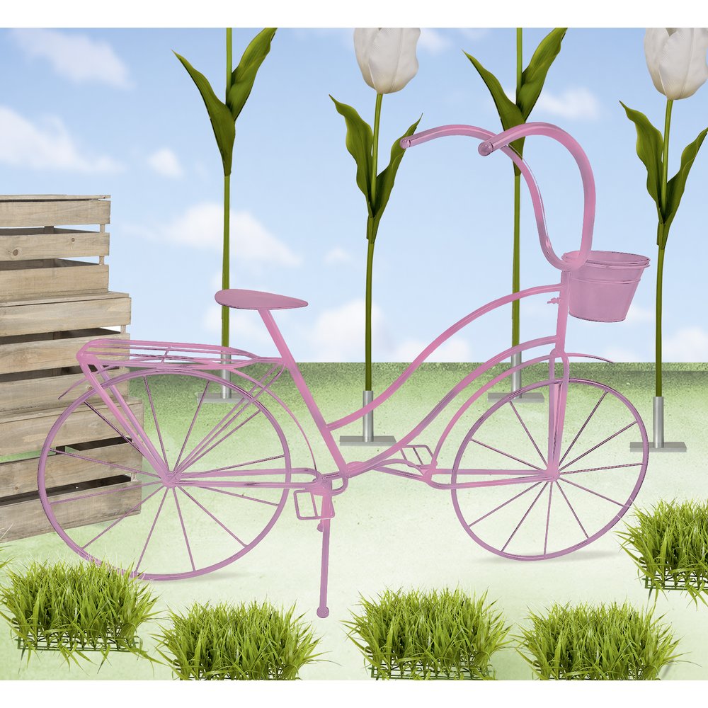 Fahrrad Metall Deko XL rose, L 113 x H 82 cm