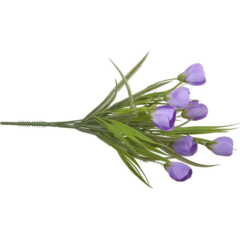 Krokus mit 7 Blüten grün/lila, 38 cm, Ø 25 cm