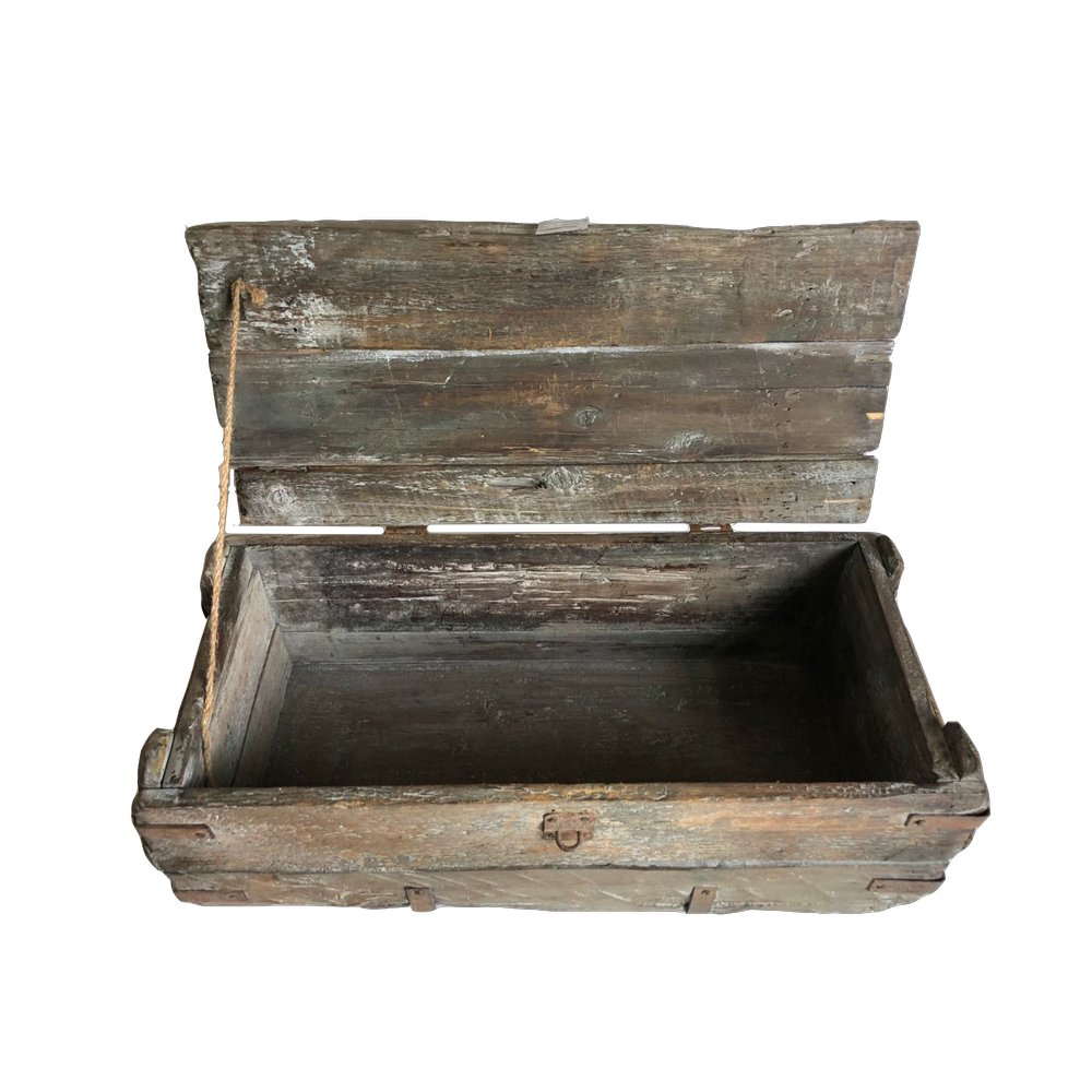 Holzkiste mit Deckel Antik-Art/Vintage, 61 x 26 x 21 cm