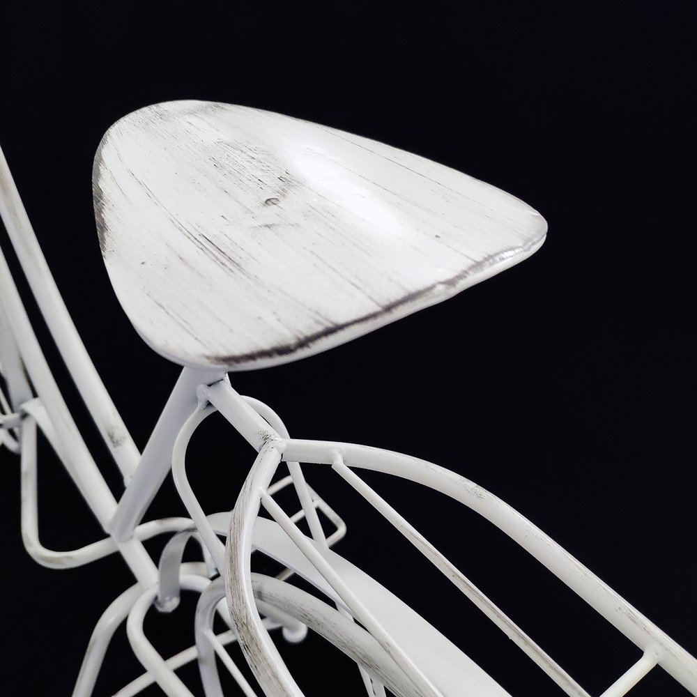 Fahrrad Metall Deko XL weiß, L 113 x H 82 cm