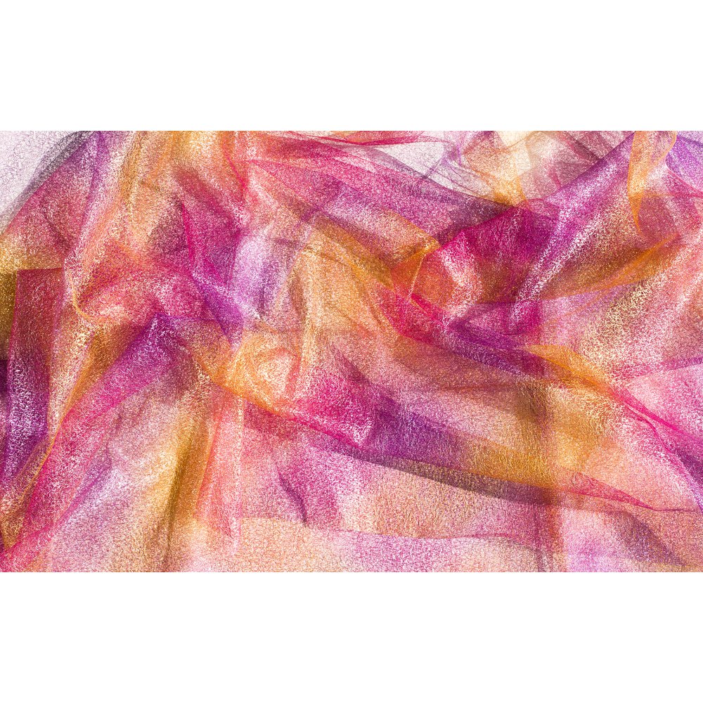 Stoff Regenbogen pink-lila-gold, 150 cm breit