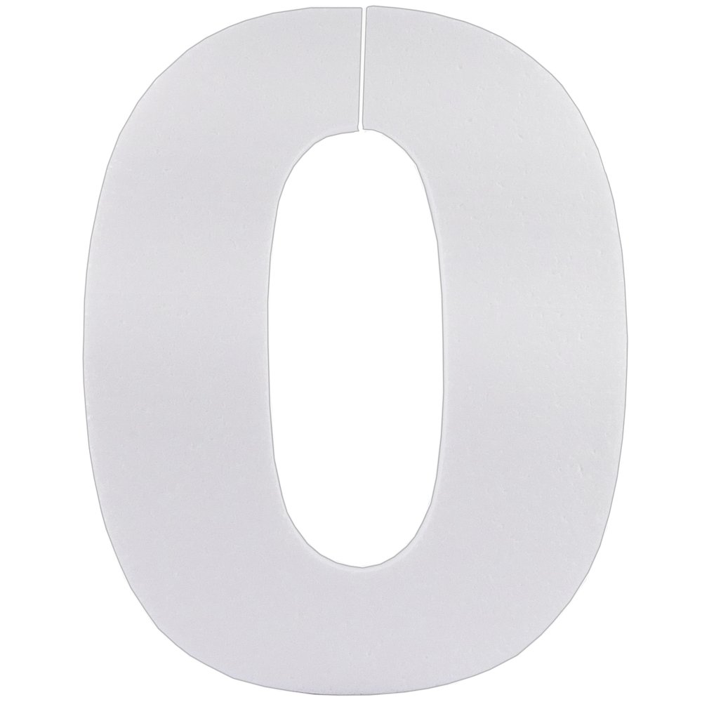 Styropor-Zahl Zahl 0/Null weiß 30 cm