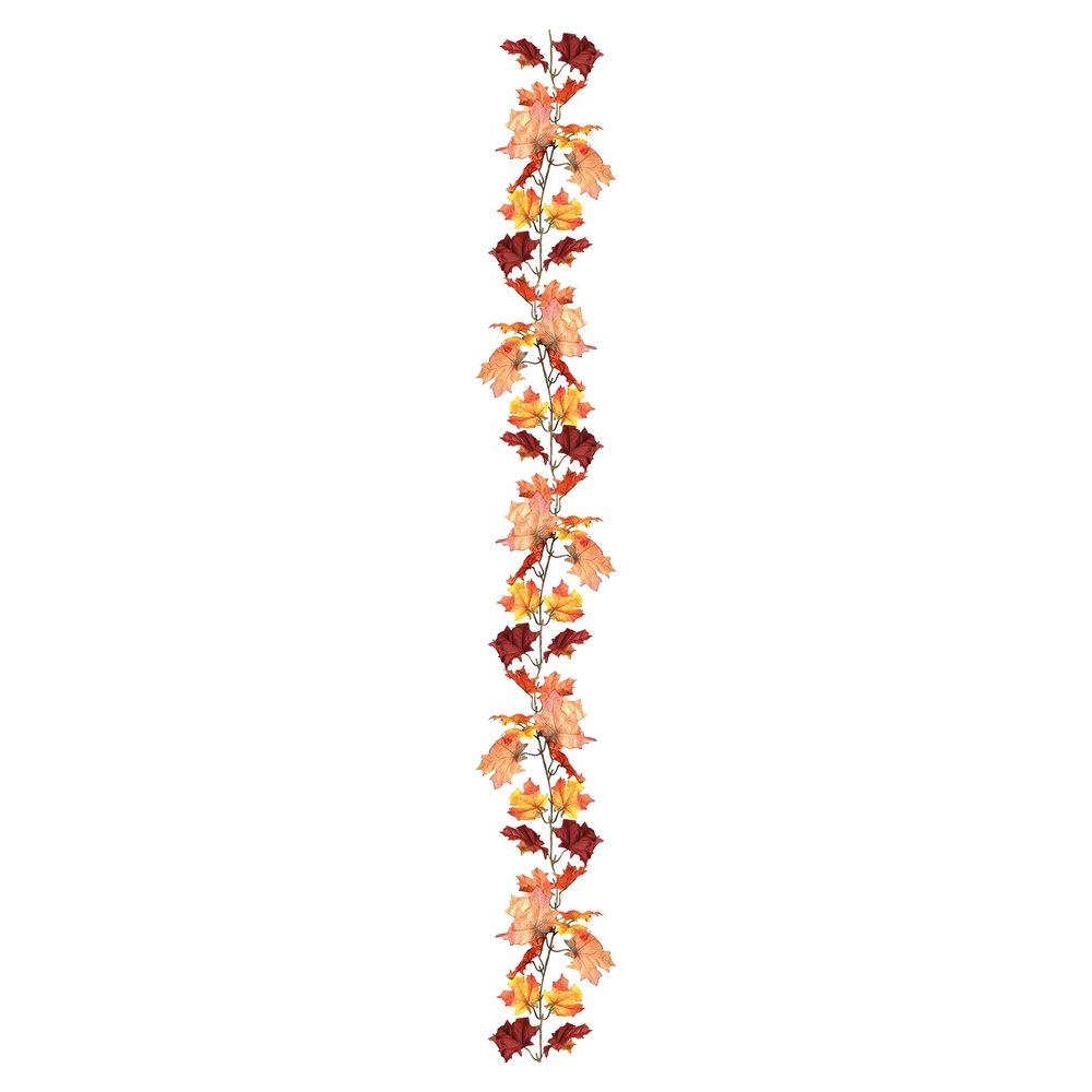 Ahornlaubgirlande rot-orange, 180 cm