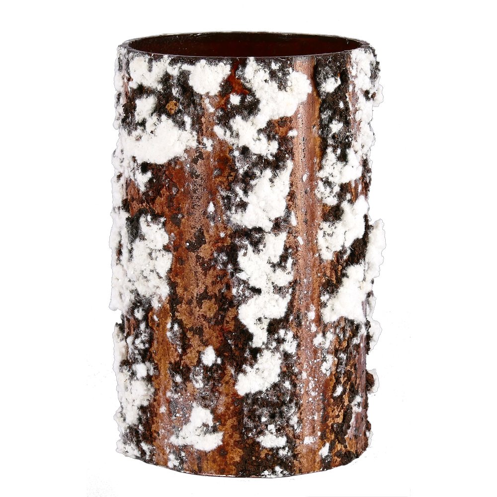 Baumstämme Oslo 3er Set rostbraun-weiß, H 12 cm, Ø 7,5-16 cm