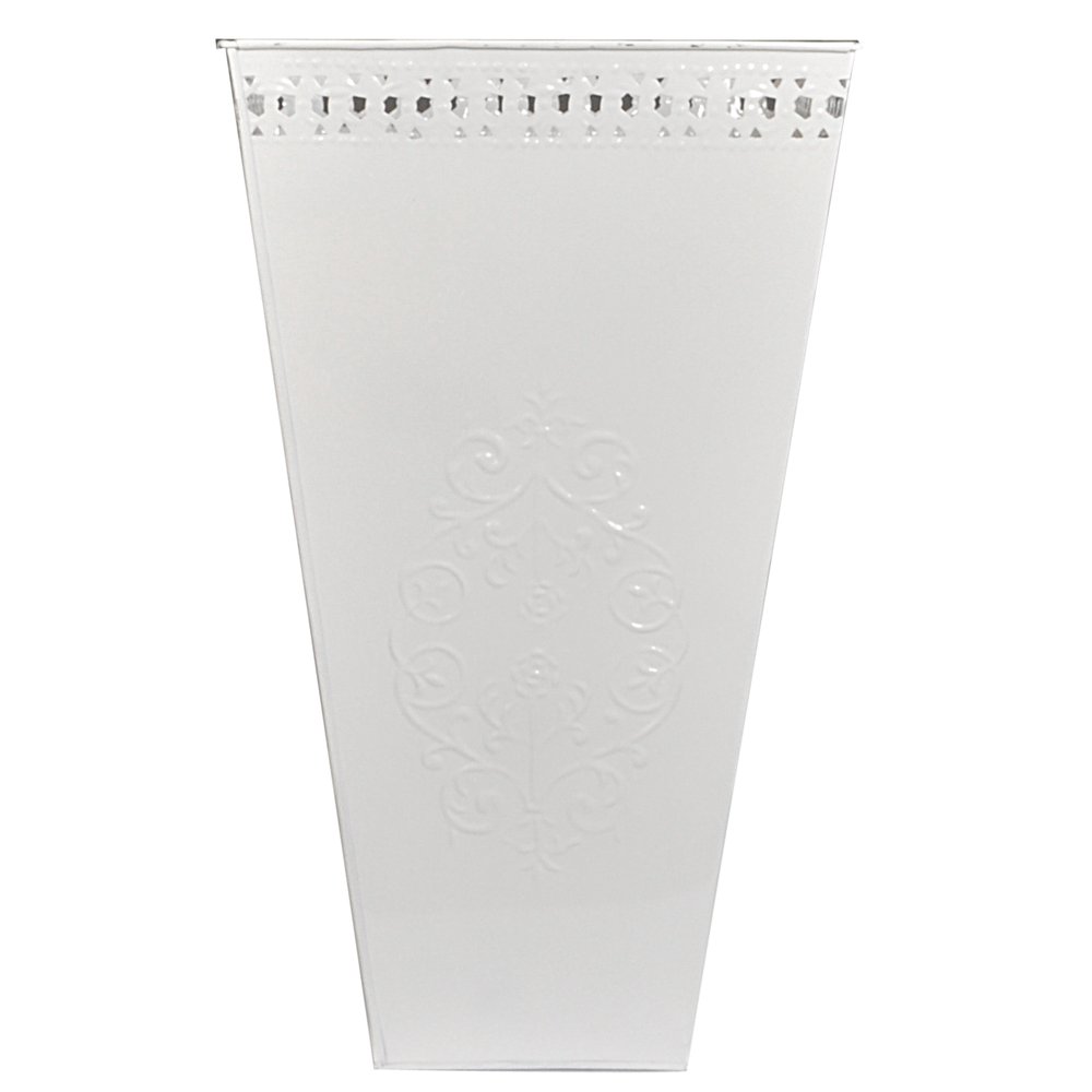 Metallvase Ornament weiß, Ø 33 x 55 cm