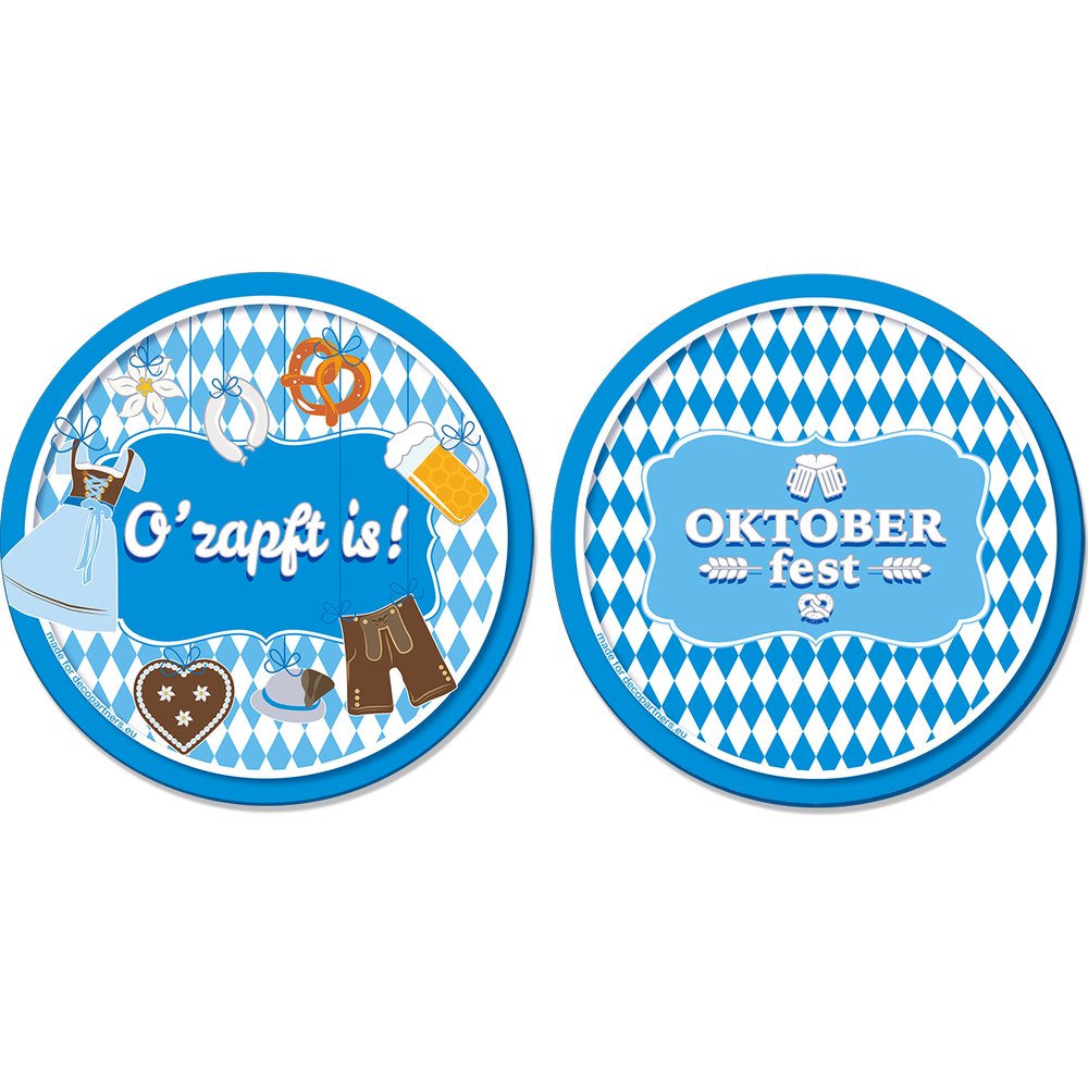 Bierdeckel Bayern blau-weiß, 20 Stück, Ø 107 mm