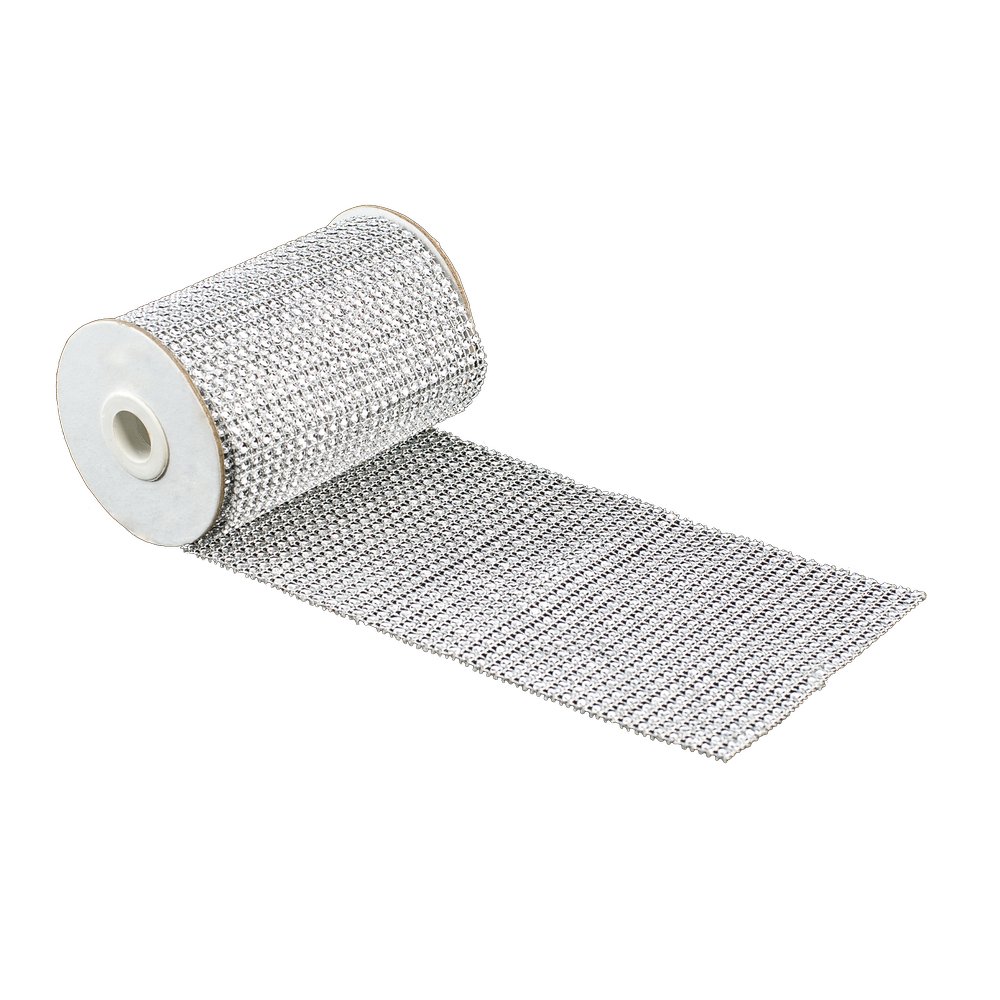 Band Glitzersteine silber, 12 x 300 cm