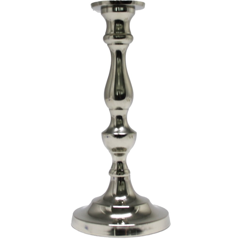 Kerzenleuchter Alu x1Handmade% silber glanz,H 27 cm