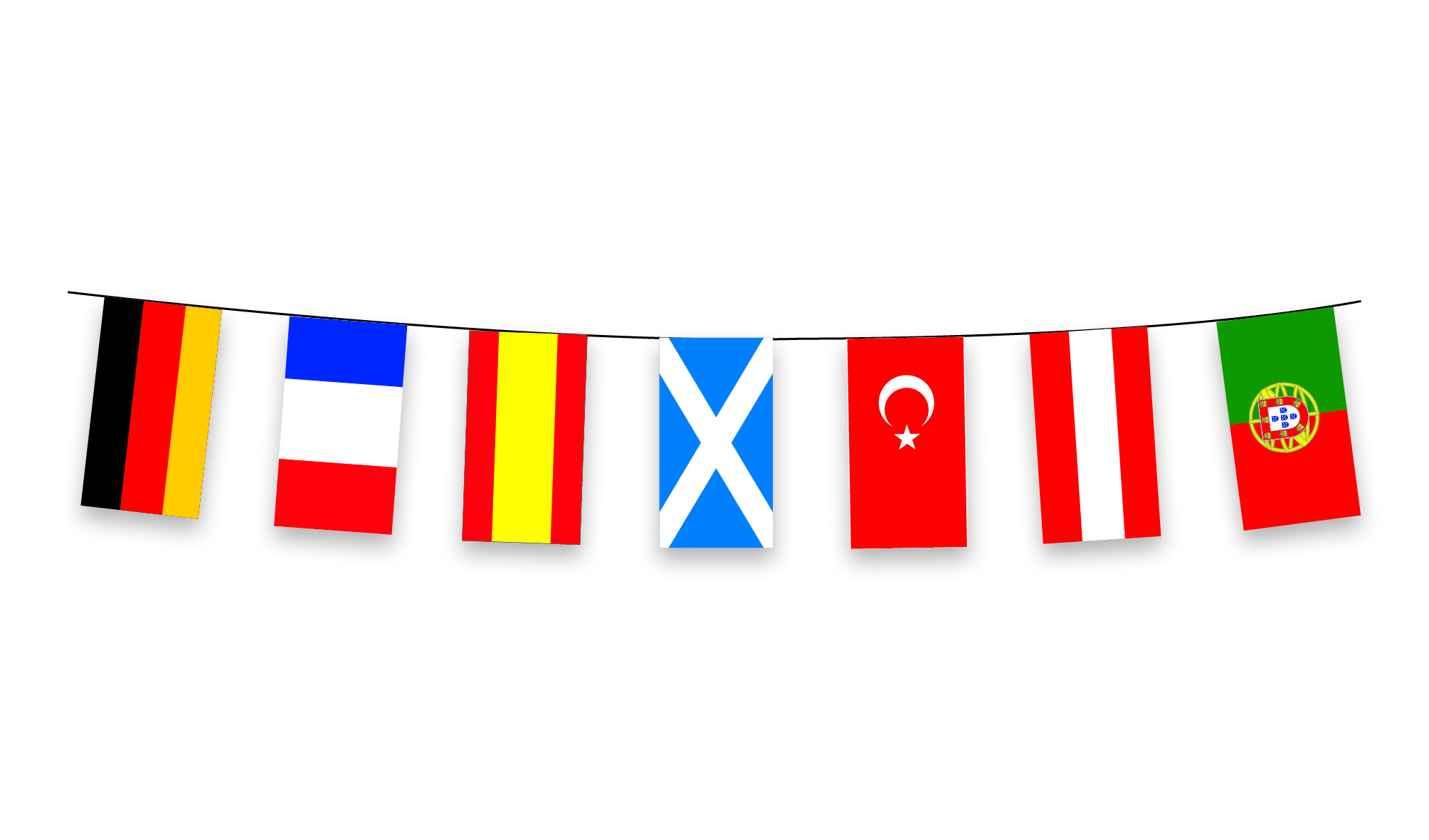 Fähnchenset x24 Euro 2024 bunt H 40 cm