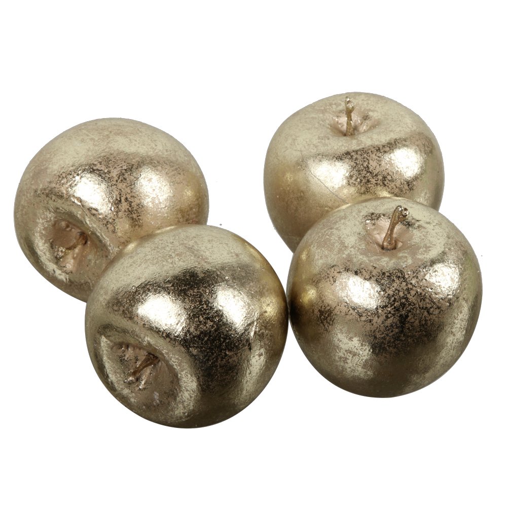 Goldene Äpfel 4 Stück gold, Ø 8 cm