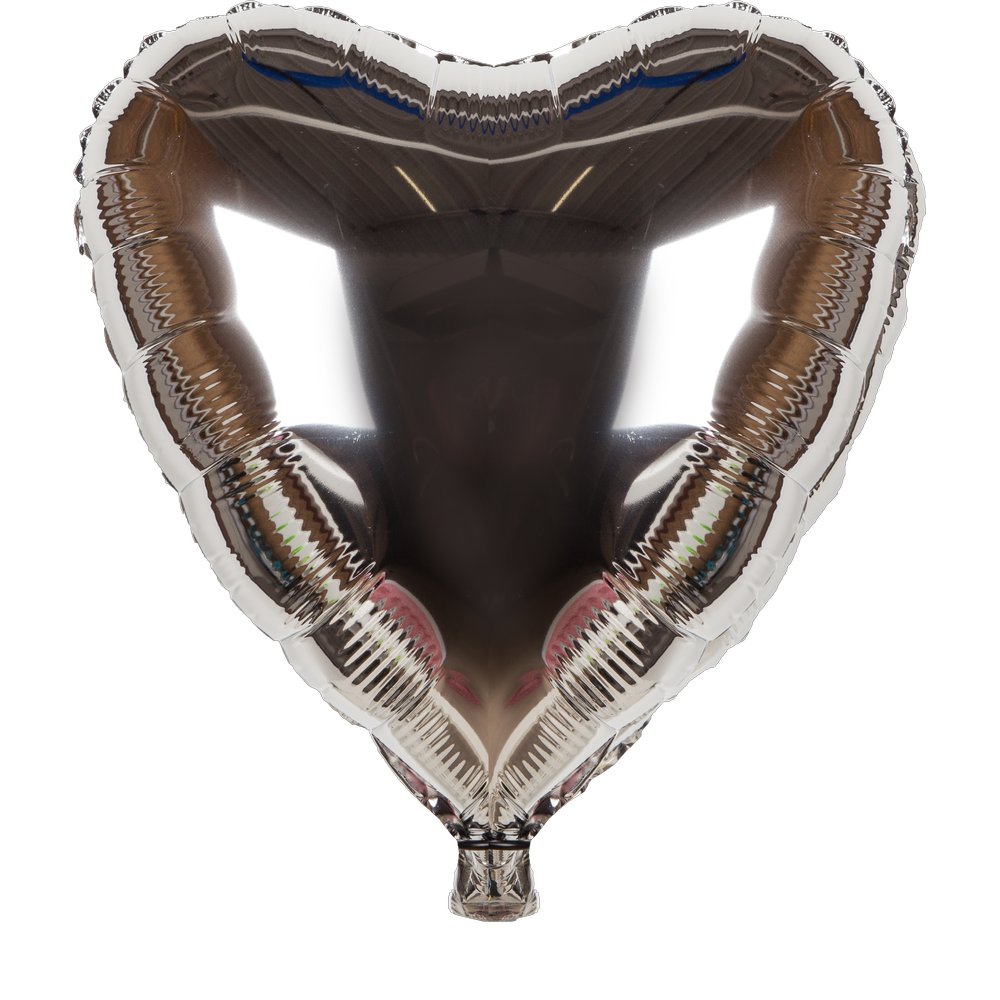Folienballon Herz metallic silber, 45 cm