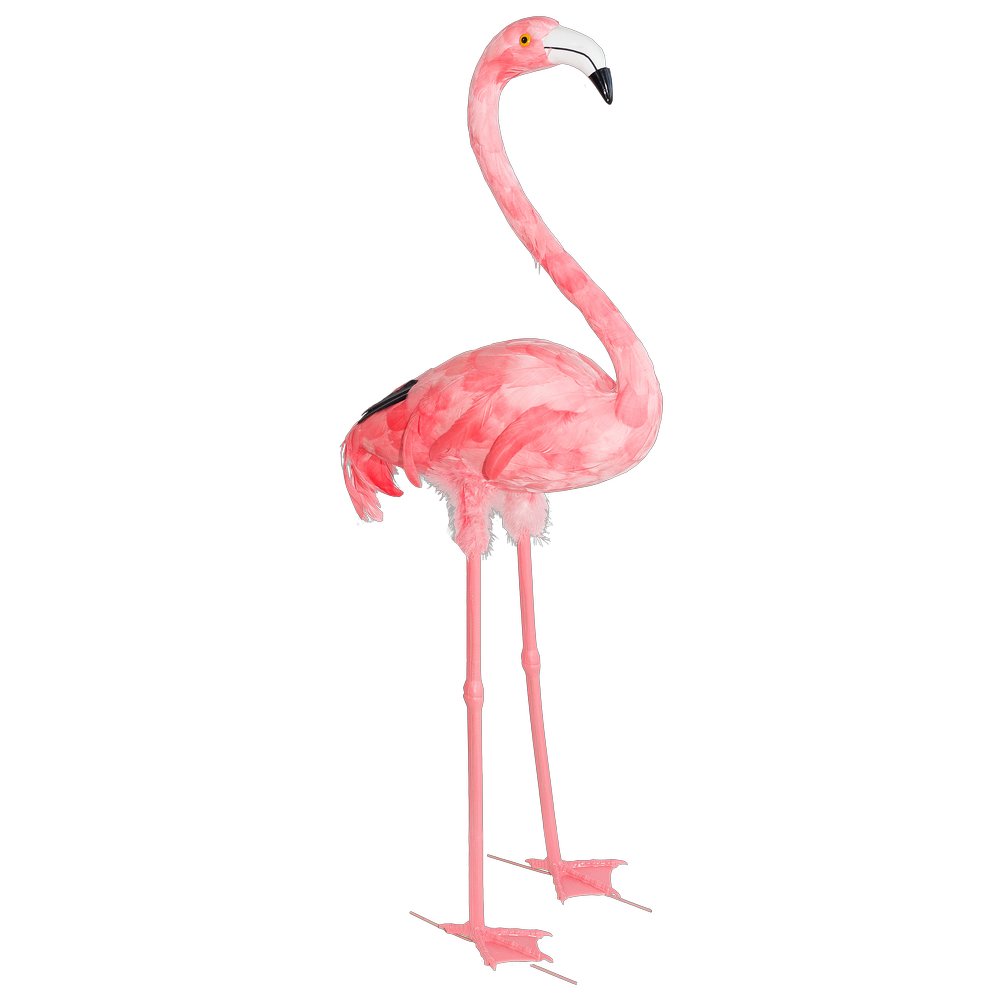 Flamingo Tierattrappe Kopf oben groß, 105 cm