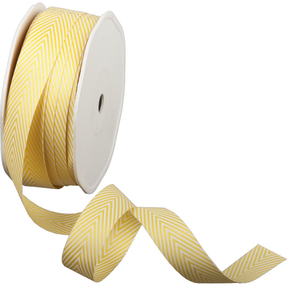 Band Streifen Modern Art gelb/weiß, 18 mm x 20 m