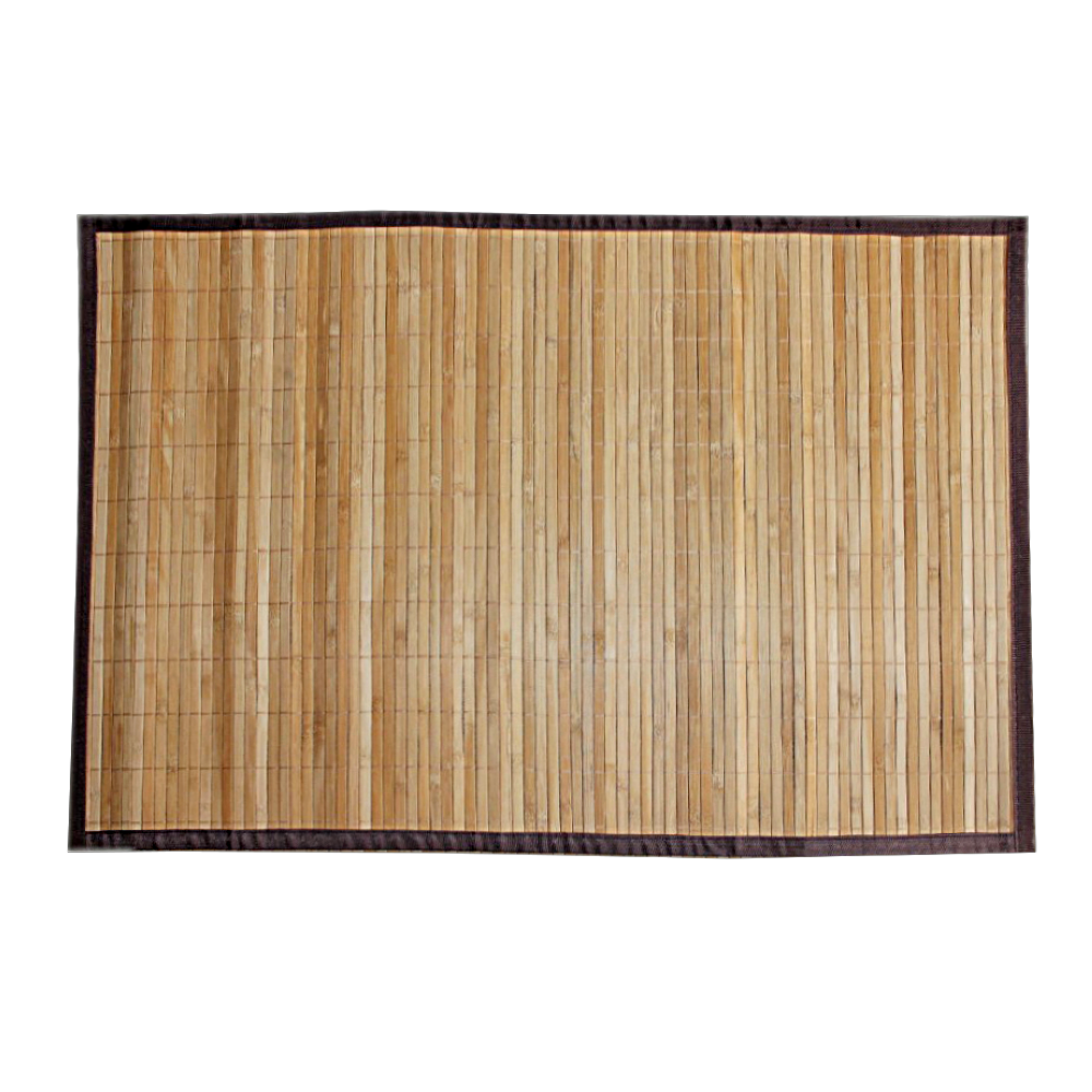 Bambusmatte mit Stoffrand natur/braun, 90 x 60 cm