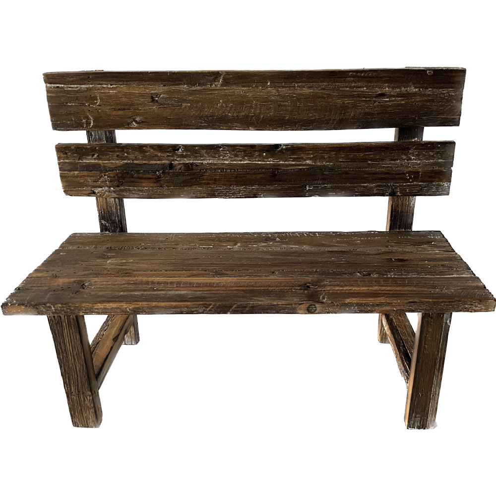 Bank Holz Antik-Art braun-vintage Höhe 39 cm