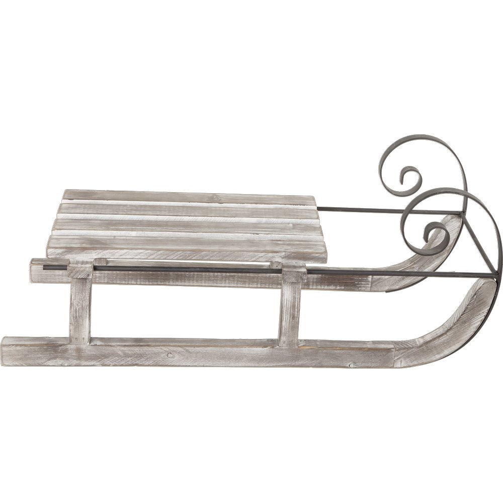 Schlitten Big Holz/Metall grau-vintage,24 x 24 x 60 cm