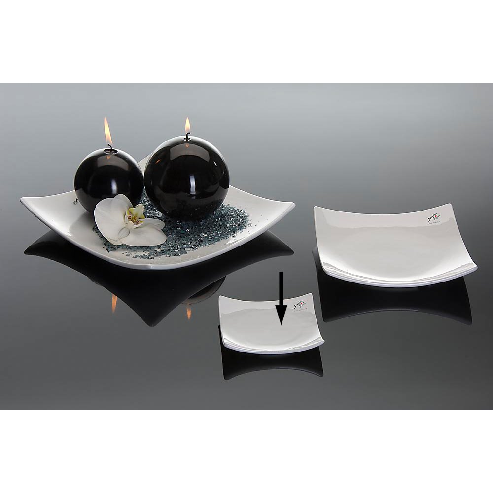 Porzellan Platte SQUARE weiß, 10 x 10 x H 2 cm