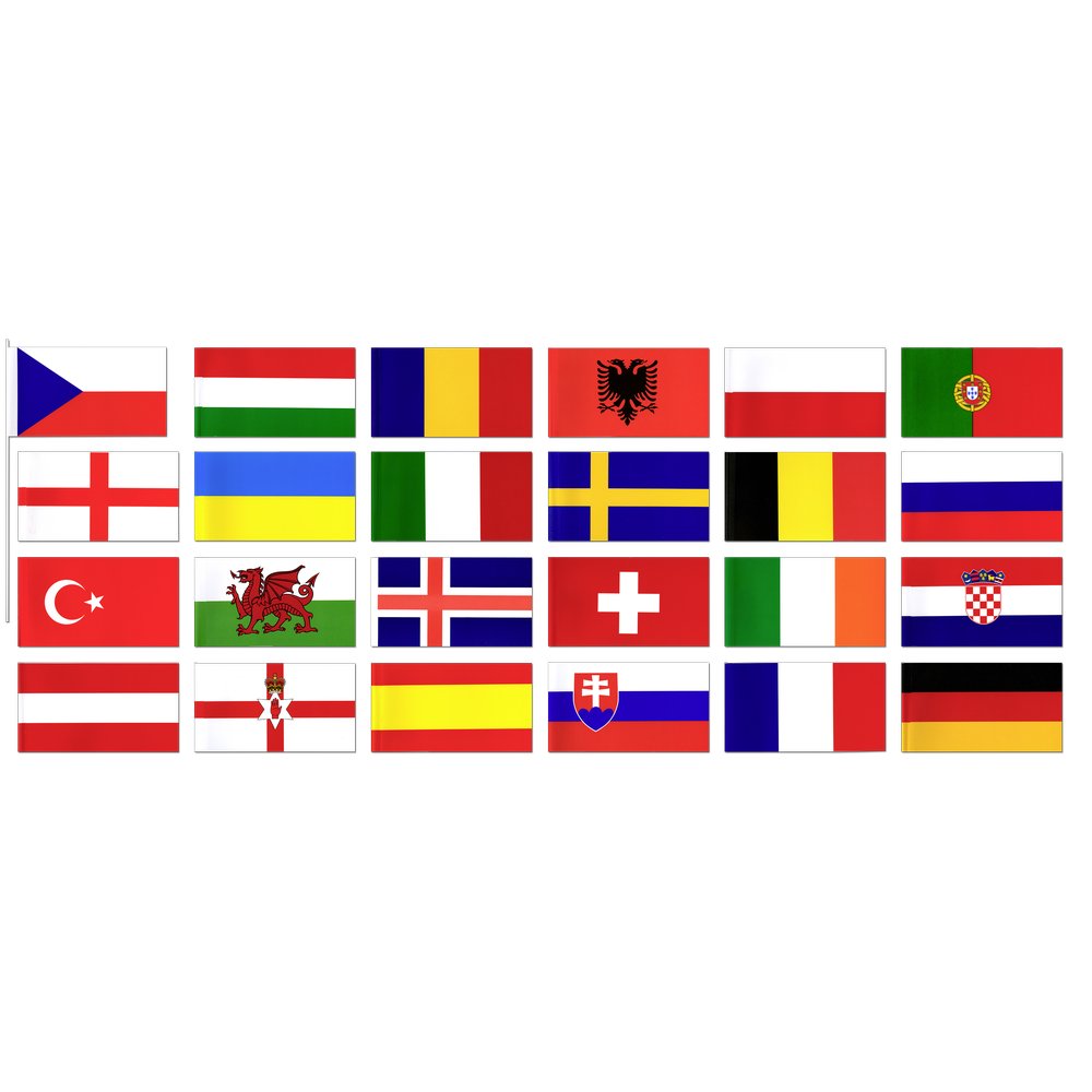 Fähnchenset Europa 24-Nationen, 40 cm