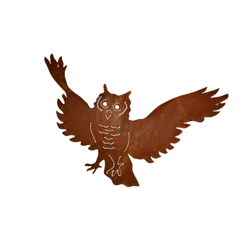 Eule fliegend Metall/Rosteffekt, 67 x 40 cm