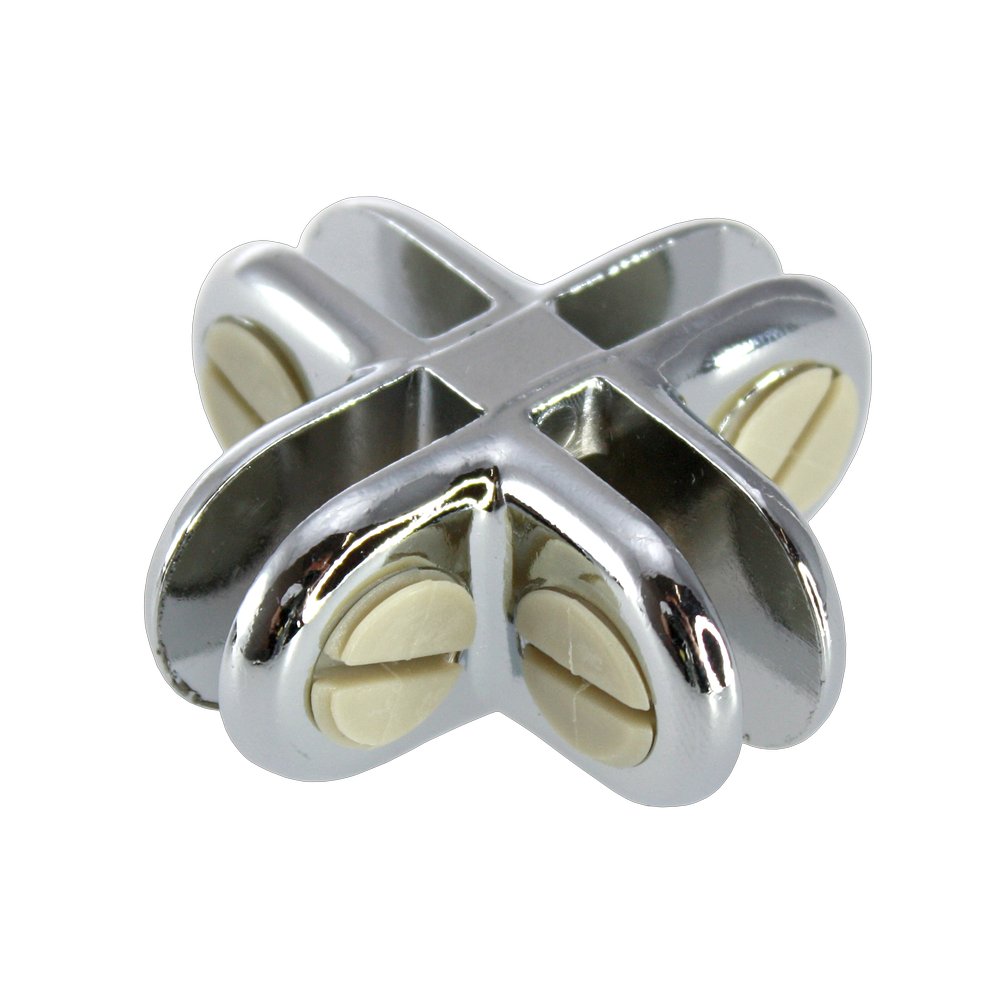 Glasverbinder 4-Wege für Glasplatten chrom