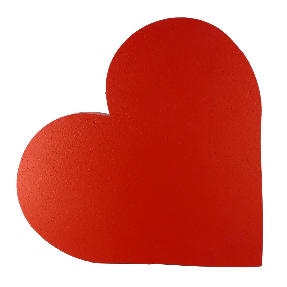 Herz Styrofoam mit Aufhänger rot, 40 cm, 4 cm dick