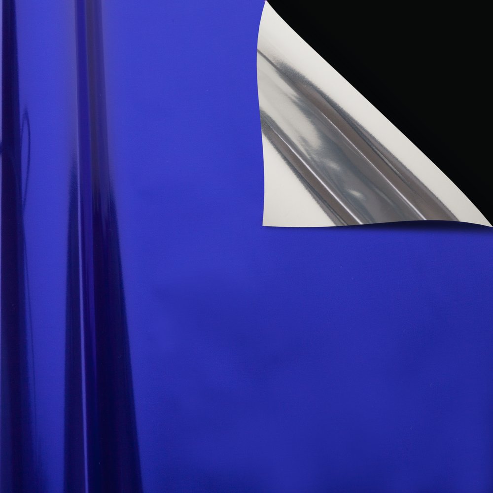 Metallicfolie blau/silber, 100 cm x 50 m