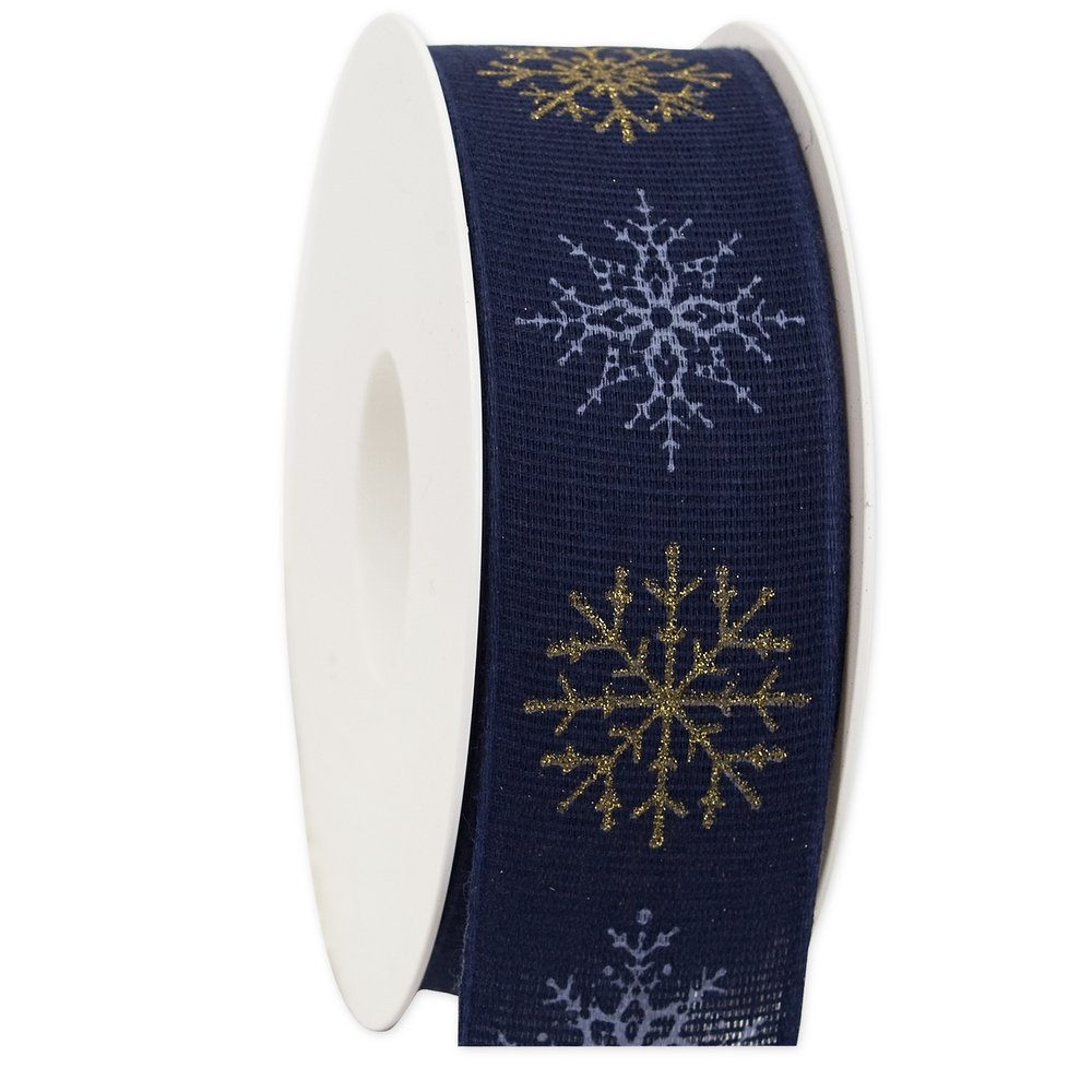 Band Eiskristalle Mix dunkelblau, 40mm x 20m