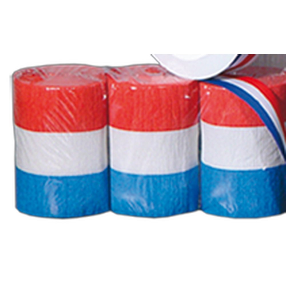 Flaggenkrepp Frankreich 3er Pack blau-weiß-rot, 10 cm x 10 m