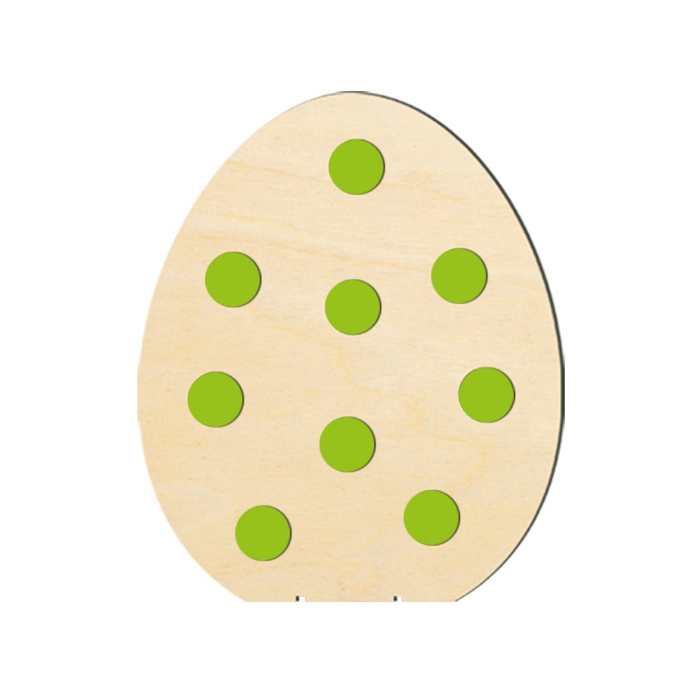 Display 2D Ei mit Filz Punkten natur/grün, H 50 cm