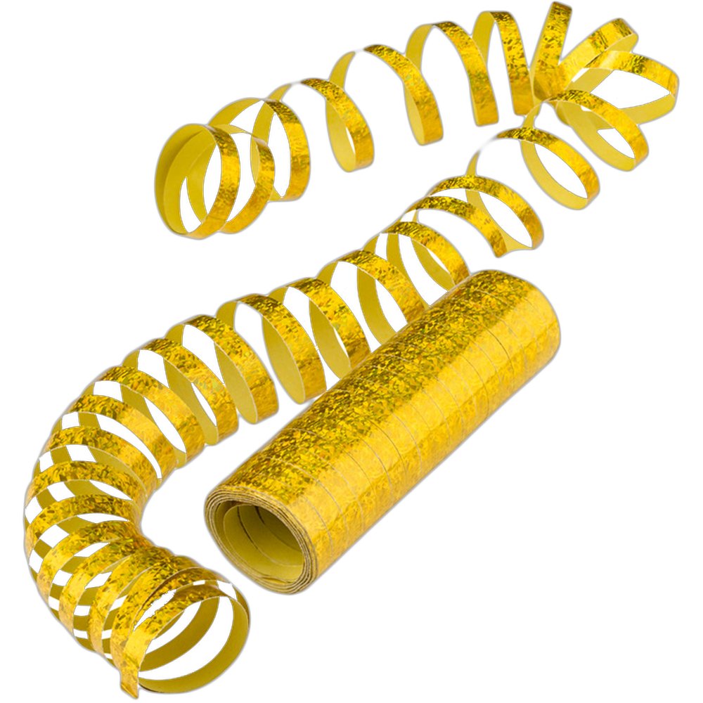 Luftschlange metallic gold-irisierend, 4 m, 7 mm