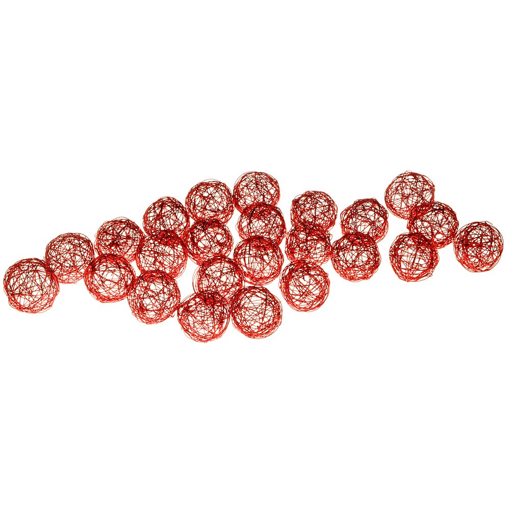 Drahtbälle 24 Stück rot, Ø 4 cm