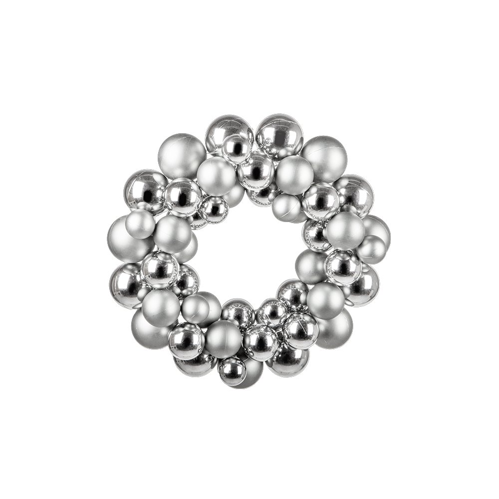 Kugelkranz glanz-matt B1 M grau-silber, Ø 32 cm