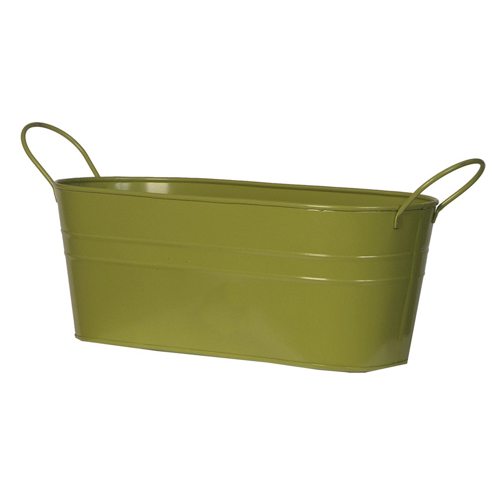 Pflanzenschale Zink grün, 35 x 14 x 13 cm