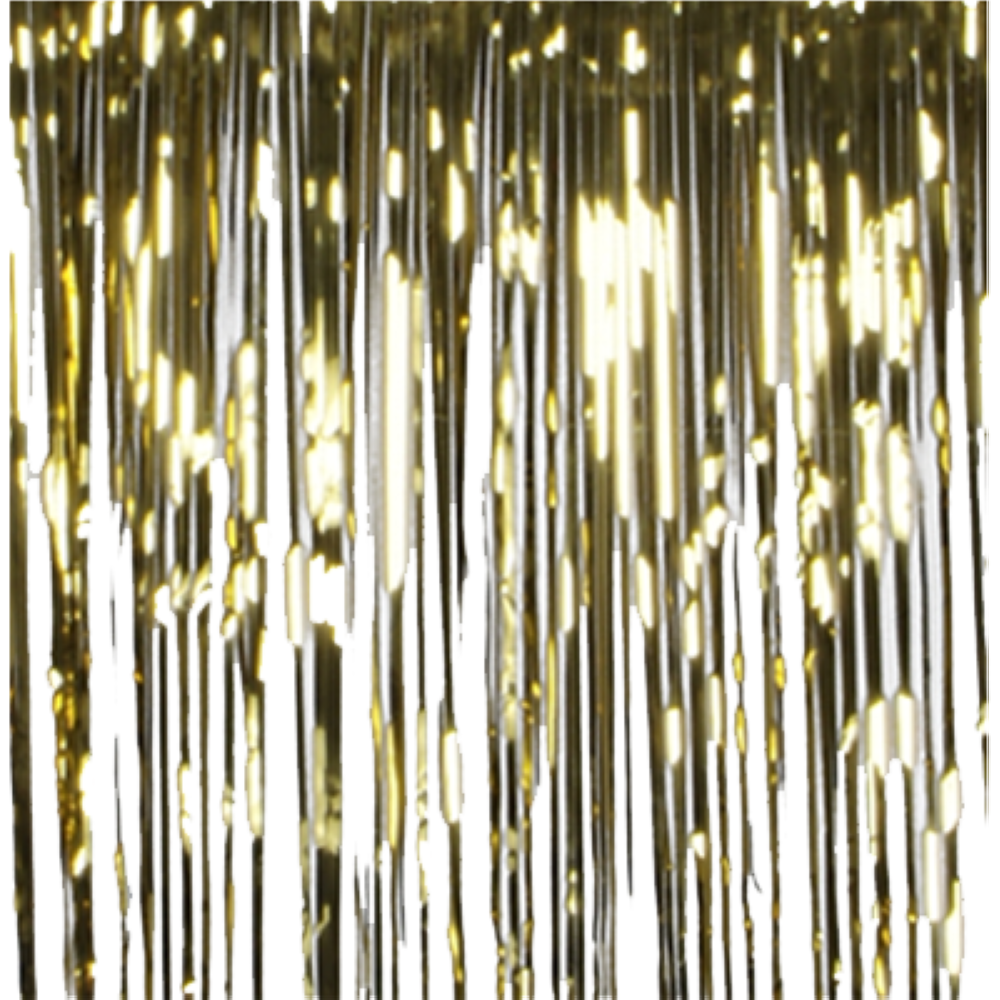 Fransenvorhang Folie gold,B 1 m  x H 2 m