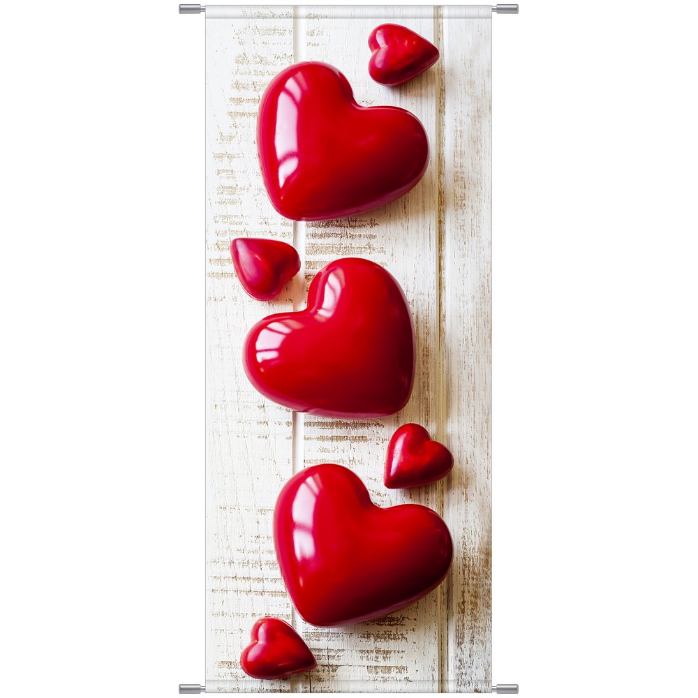 Banner Herzen, 75 x 180 cm