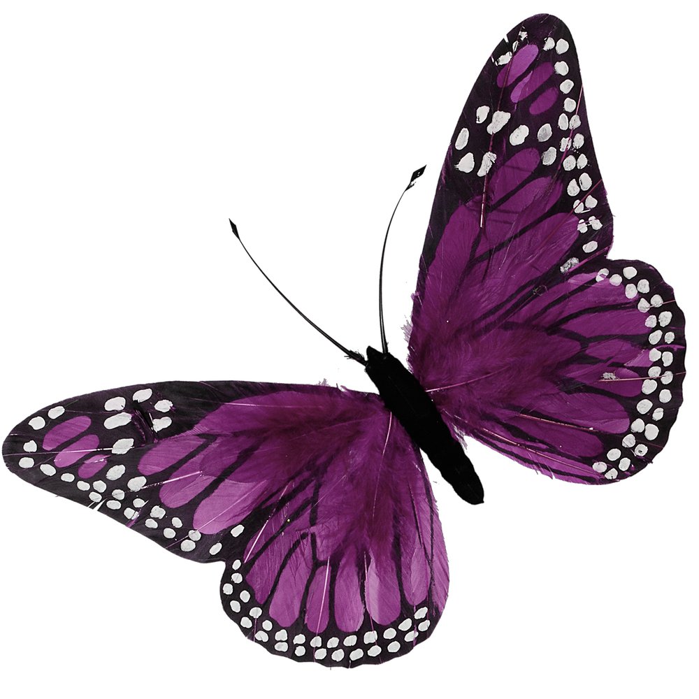 Schmetterling aus Federn lila  B 56 cm, H 38 cm