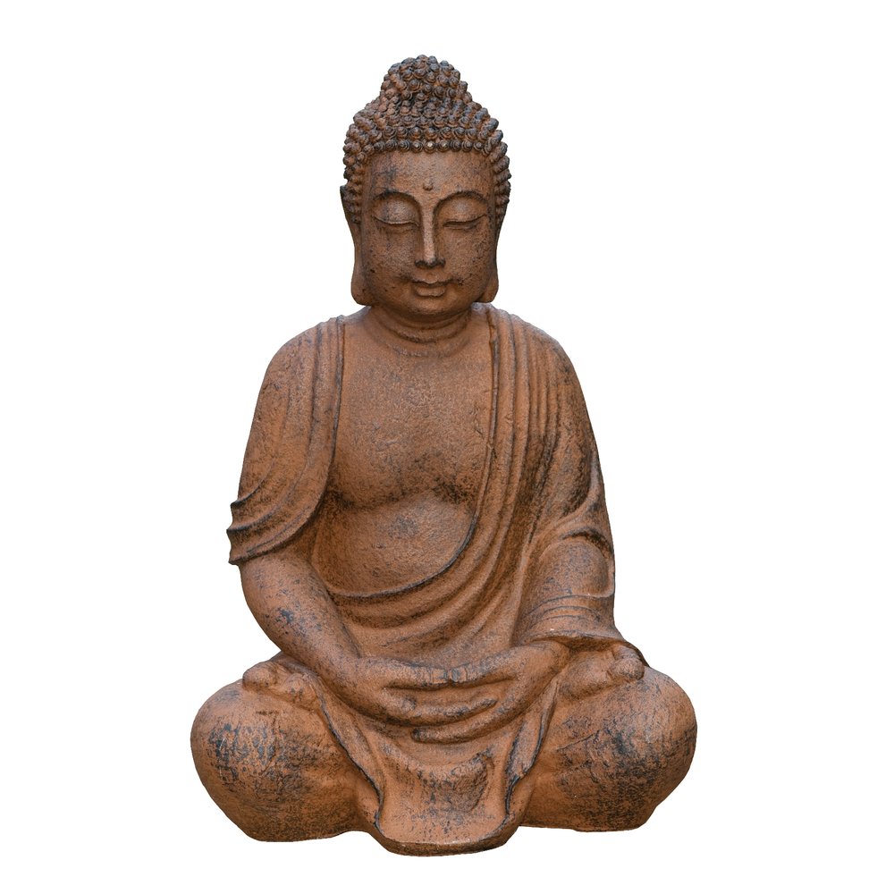 Buddha Figur sitzend rostoptik, 67 cm