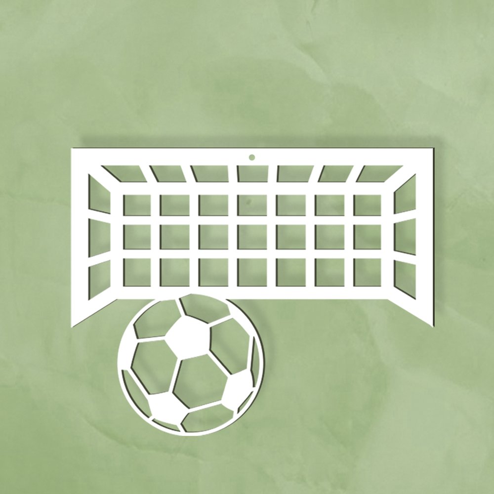 Display 2D Fußballtor + Ball weiß, 57 x 45 cm