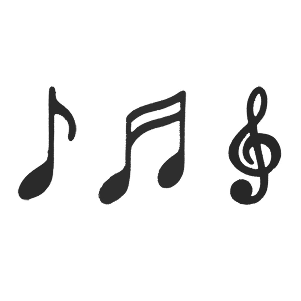 Notenset mit 3 Musiknoten schwarz, 20 cm