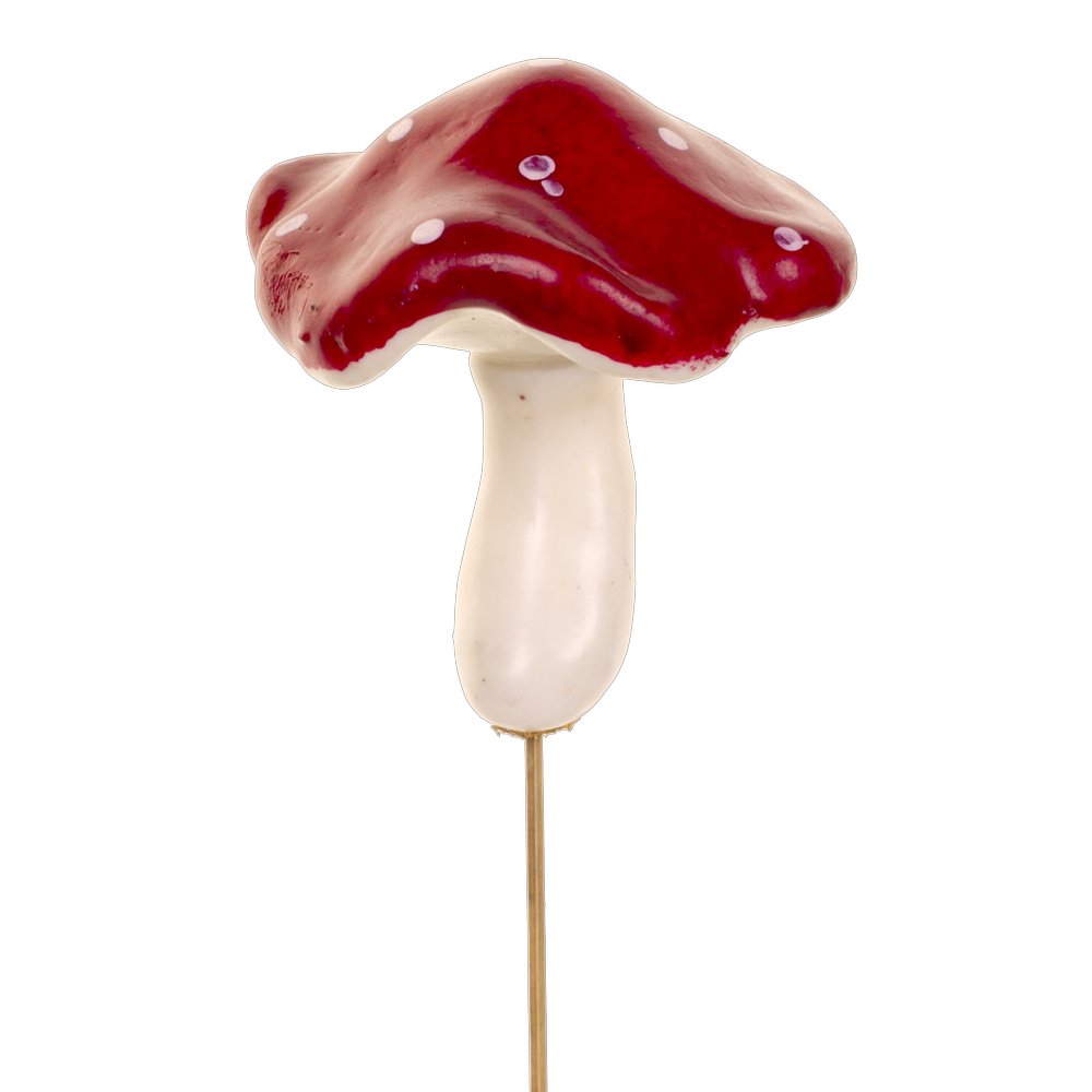 Fliegenpilze auf Stab rot-weiß, 6 Stück Ø 10 x 10 cm