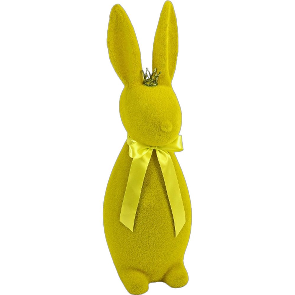 Hase mit Krone beflockt grün,17,5x15xH48cm