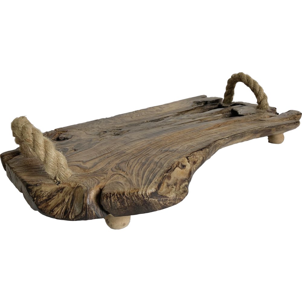 Holzplatte mit Taugriffe Antik-Art/Vintage, 56 x 26 x 14 cm