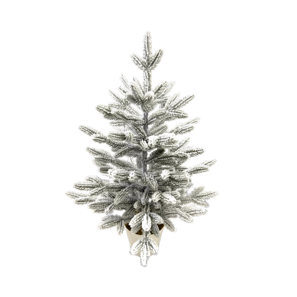 Tanne beschneit im Topf PE  grün/weiß,H 60 cm